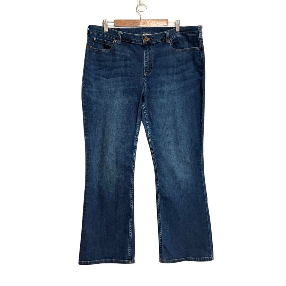 Duluth Trading Co Womens Bootcut‎ Jeans Stretch Denim Dark Wash Classic 18 X 29
